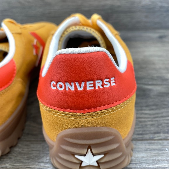 Converse Star Trainer Suede Sneaker Gold Orange Men's 8.5 Casual Shoes - Picture 11 of 15